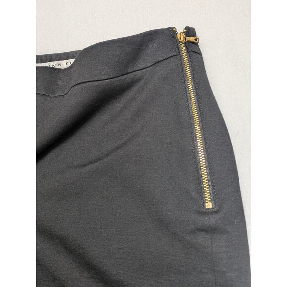 Trina Turk skirt Scoop Hem Black Womens Size 2 Classic Work Office Party Zipper - Picture 5 of 8